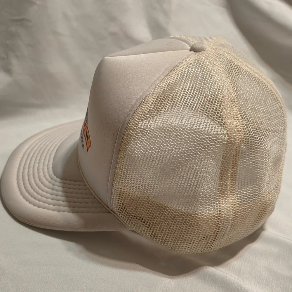 Vintage Riverbus Camden Philadelphia‎ Trucker Hat Snapback Cream Mesh Cap